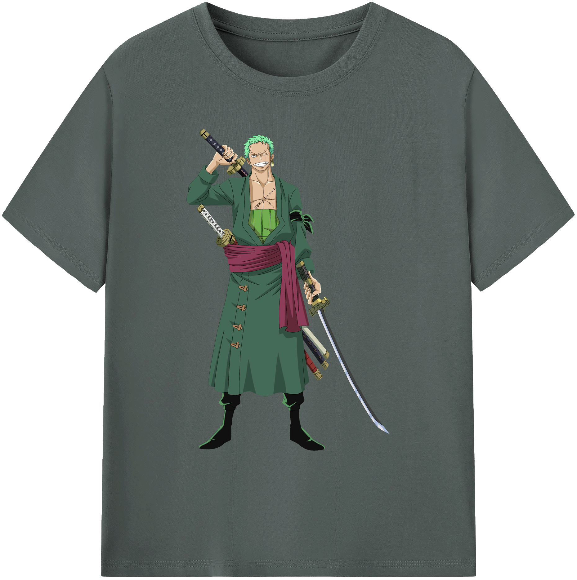 ワンピース ロロノア・ゾロ ONE PIECE Roronoa Zoro 綿100％ メンズ半袖Tシャツ｜肌触りやわらか＆通気性